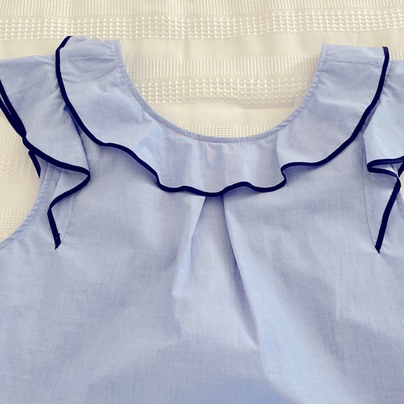 JCREW Blue Ruffle Top - Picture 3 of 3